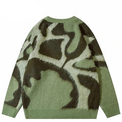 Vintage Abstract Graphic Knitted Sweater