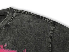 Vintage Anime Girl Print Oversize T-Shirt