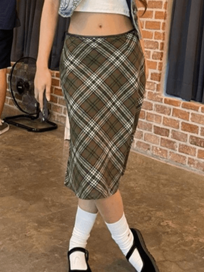 Vintage Check Print Skirt - HouseofHalley