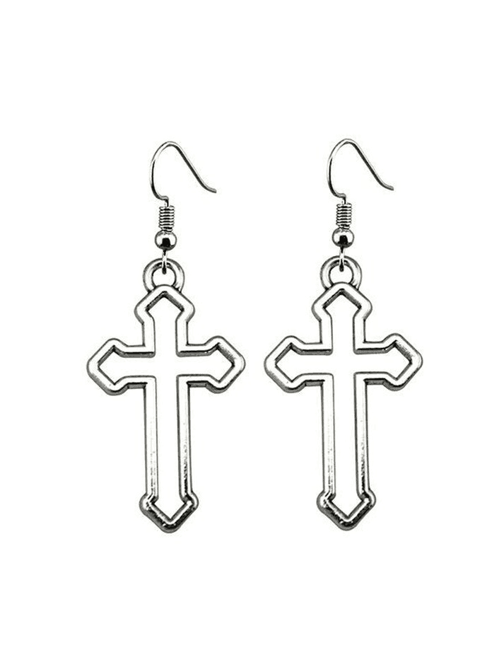Vintage Cutout Cross Earrings - HouseofHalley