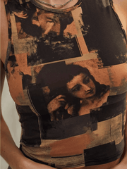 Vintage Face Print Tank Top - HouseofHalley