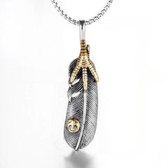 Vintage Feather Silver Neacklace