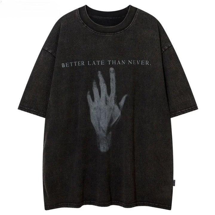 Vintage Hand Print Oversized T-Shirt