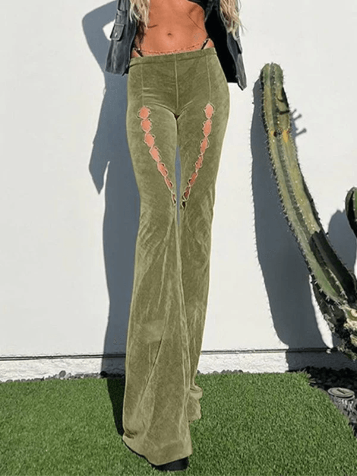 Vintage Hollow Flare Leg Pants - HouseofHalley