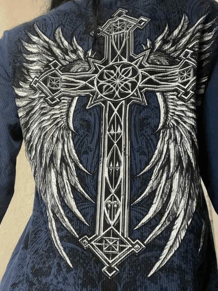 Vintage Skull Print Long Sleeve Knit - HouseofHalley