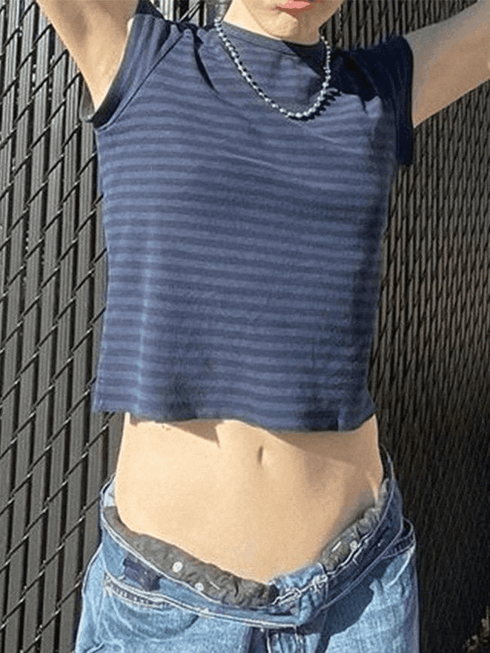 Vintage Striped Baby Crop Top - HouseofHalley