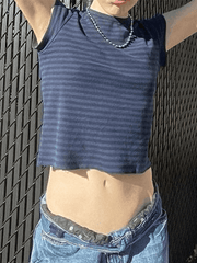 Vintage Striped Baby Crop Top - HouseofHalley