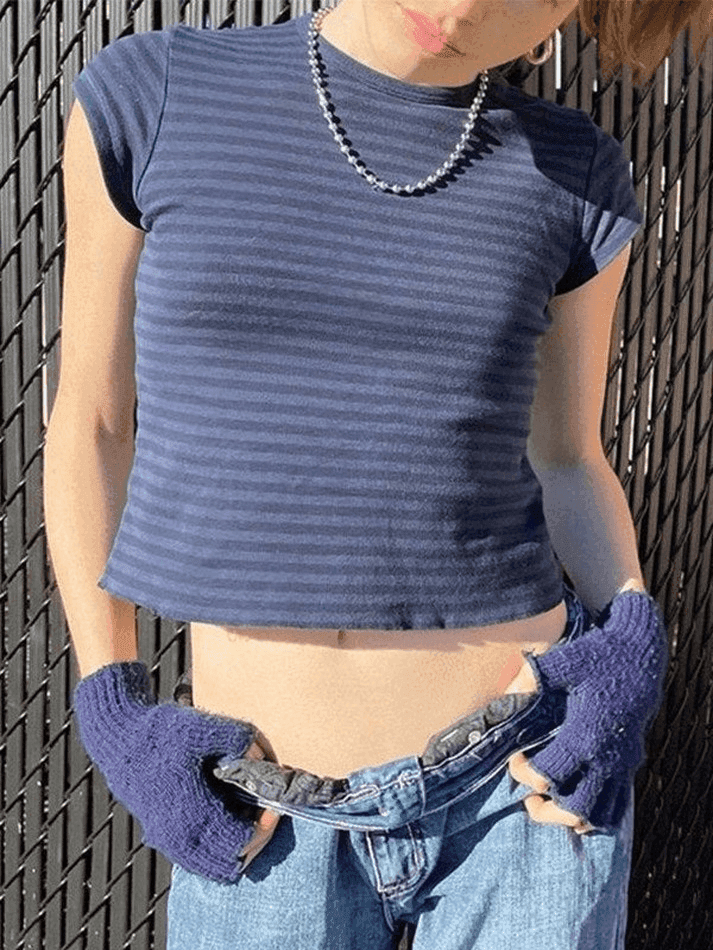 Vintage Striped Baby Crop Top - HouseofHalley