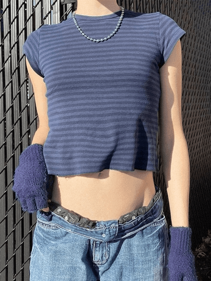 Vintage Striped Baby Crop Top - HouseofHalley