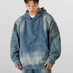 Vintage Washed Denim Hoodie
