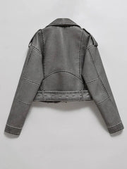 Vintage Washed Faux Leather Jacket