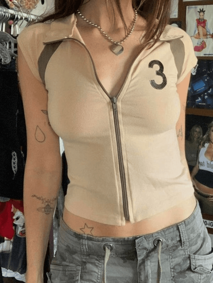 Vintage Zip Up Crop Top - HouseofHalley