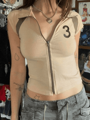 Vintage Zip Up Crop Top - HouseofHalley