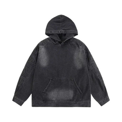 Vintage Washed Denim Hoodie