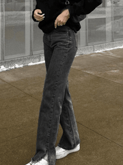 Washed Split Boyfriend Jeans - HouseofHalley