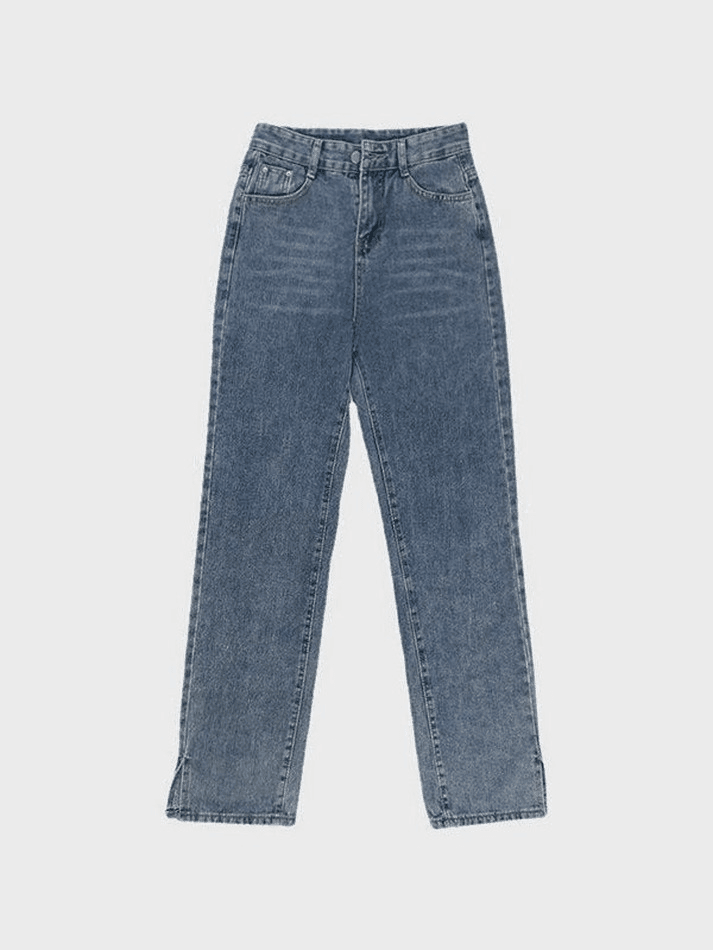 Washed Split Boyfriend Jeans - HouseofHalley