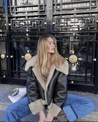 Women's Brown Faux Fur Short Jacket