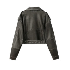 Women's Washed Leather Jacket
