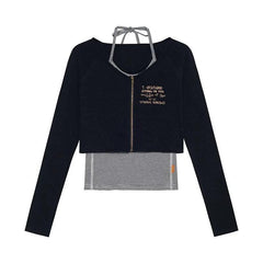 Y2K Aesthetics Two Piece Top