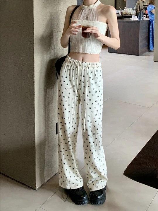 Y2k Cute Dog Footprint Aesthetic Pant