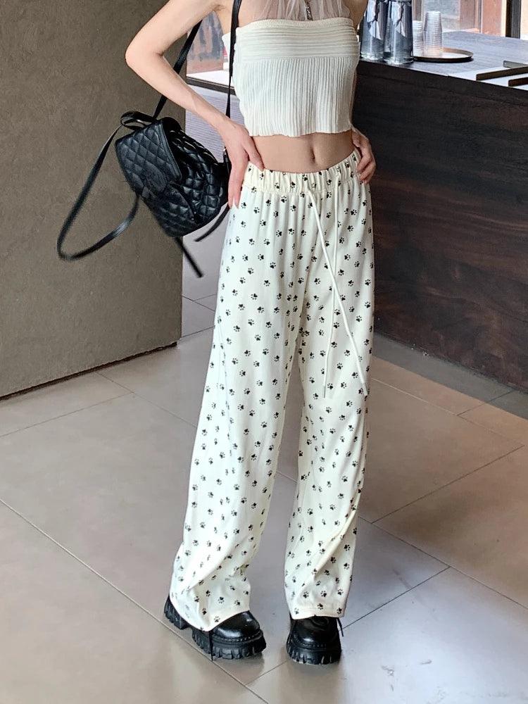Y2k Cute Dog Footprint Aesthetic Pant