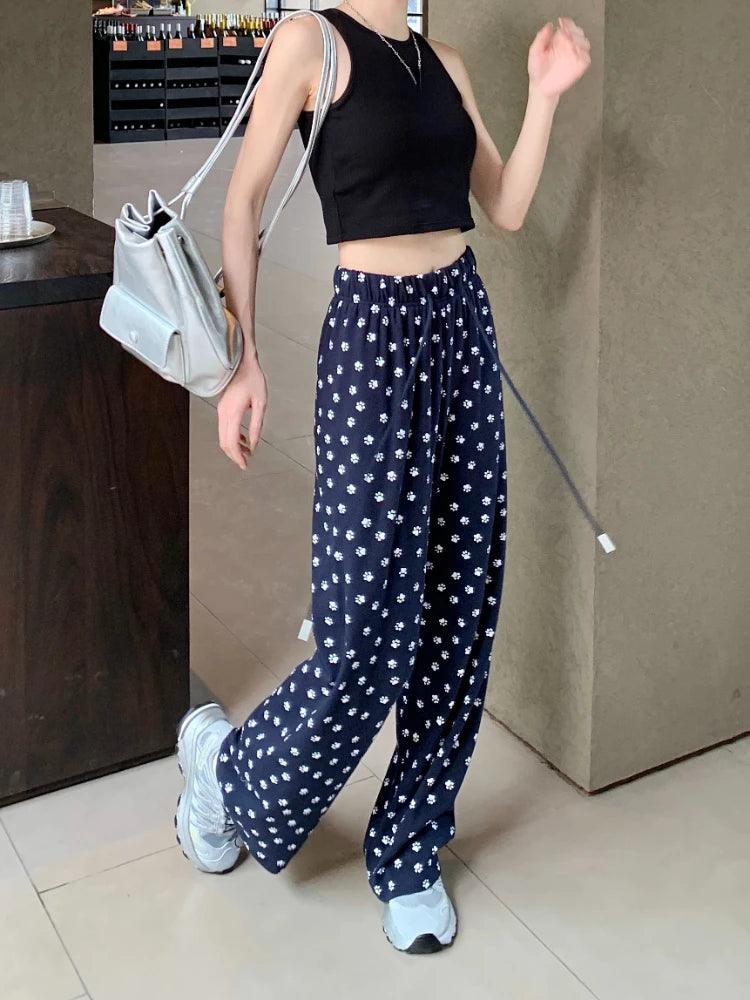 Y2k Cute Dog Footprint Aesthetic Pant