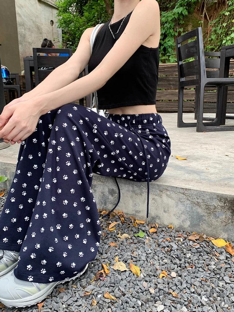 Y2k Cute Dog Footprint Aesthetic Pant