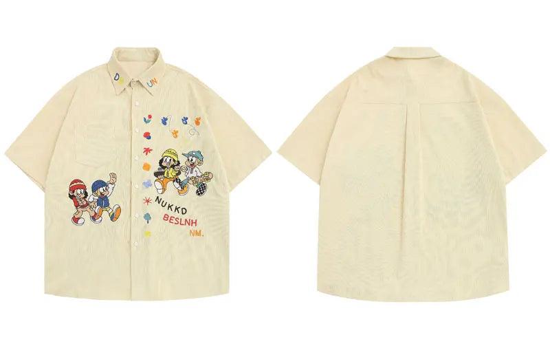 Y2K Embroidery Cartoon Printed Shirt
