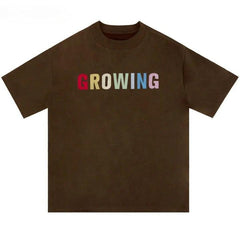 Y2K Embroidery Rainbow Letter T-Shirt