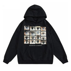 Y2K Eyes Printed Oversized Hoodie