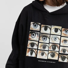 Y2K Eyes Printed Oversized Hoodie