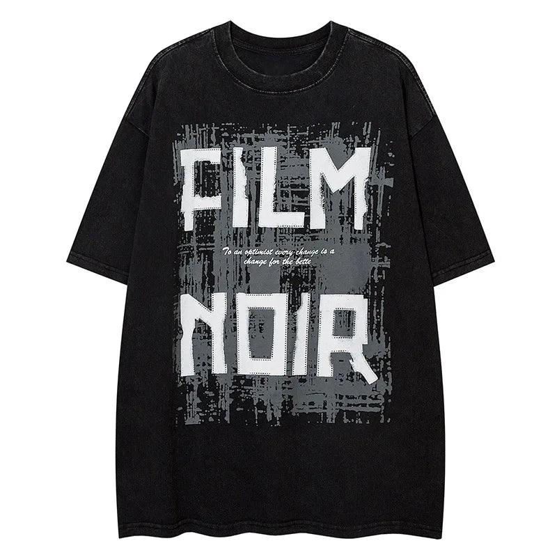 Y2k FILM NOIR Letter Printed T-Shirts
