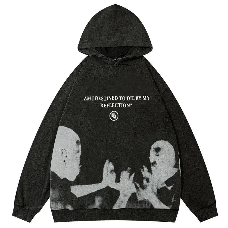 Y2K Mirror Reflection Oversize Hoodie
