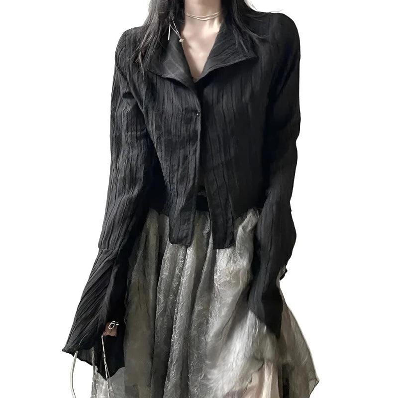 Y2K Gothic Black Shirt