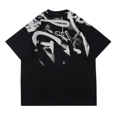 Y2K Gothic Graffiti Graphic T-Shirt