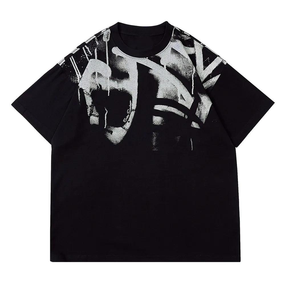 Y2K Gothic Graffiti Graphic T-Shirt
