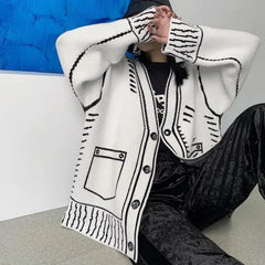 Y2K Graffiti 3D Pattern Cardigans
