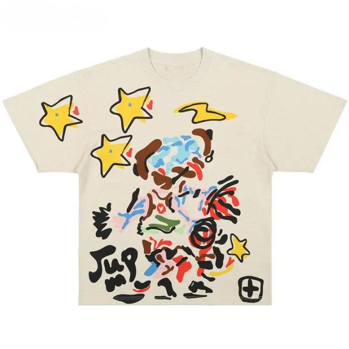 Y2K Graffiti Star Graphic Oversized T-Shirt
