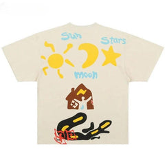Y2K Graffiti Star Graphic Oversized T-Shirt