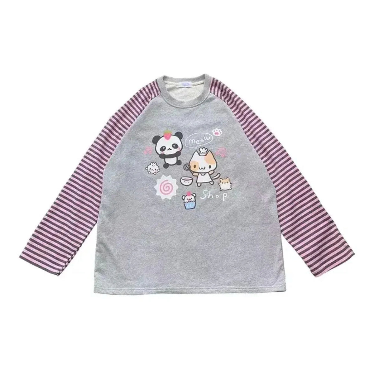 Y2k Harajuku Kawaii Striped Sweatshirt