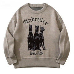 Y2K Knitted Doberman Dog Sweaters