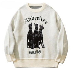 Y2K Knitted Doberman Dog Sweaters