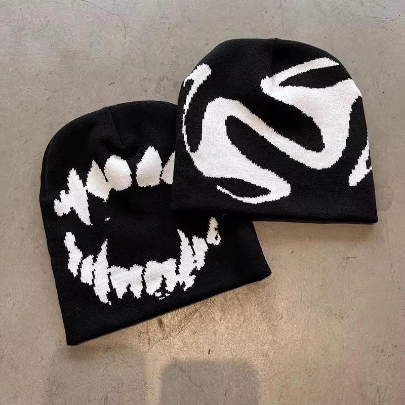 Y2K Knitting Beanies Goth Tooth Cap
