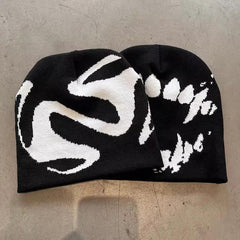 Y2K Knitting Beanies Goth Tooth Cap