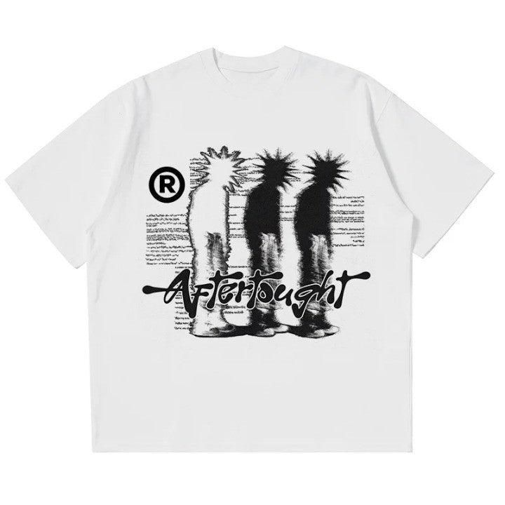 Y2k Oversized Graphic Print Shadow T-Shirt
