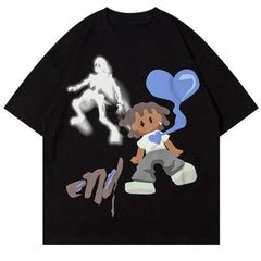 Y2K Skull Heart Oversize T-Shirt