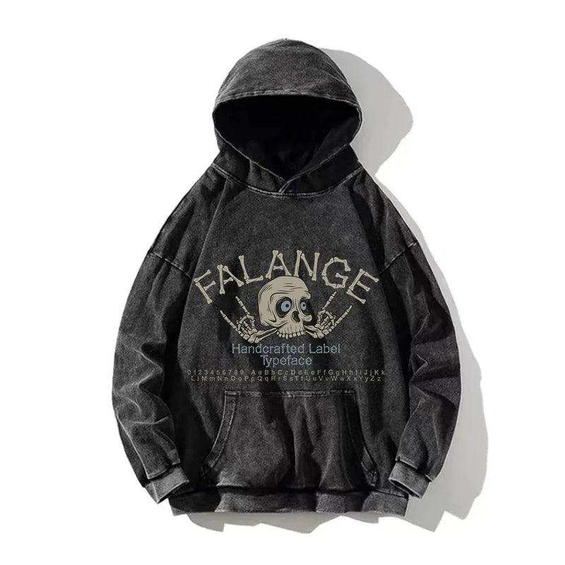 Y2K Skull Letter Print Hoodie