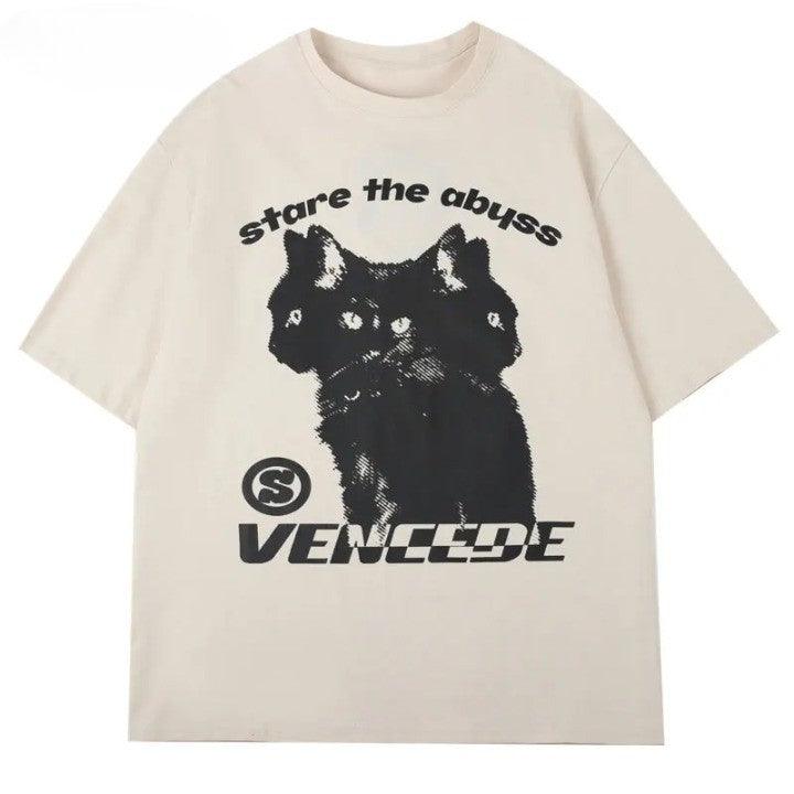 Y2K Staring Cat T-Shirt