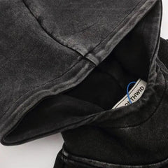 Y2K Vintage Washed Black Hoodie