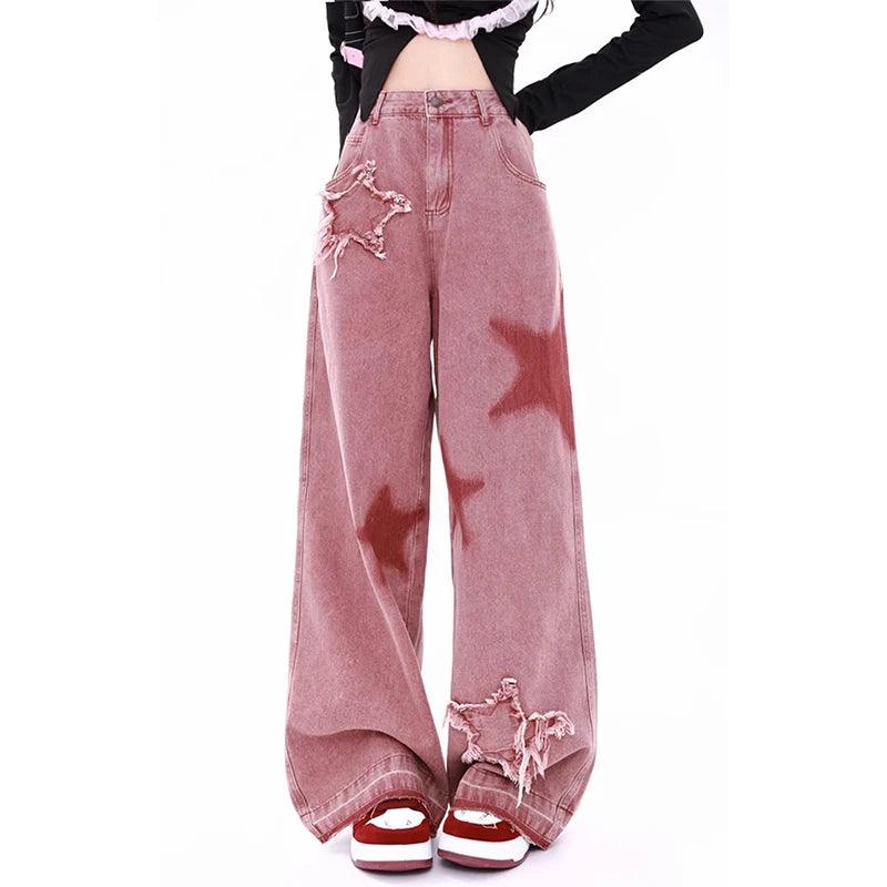 Y2K Wide Leg Star Jean